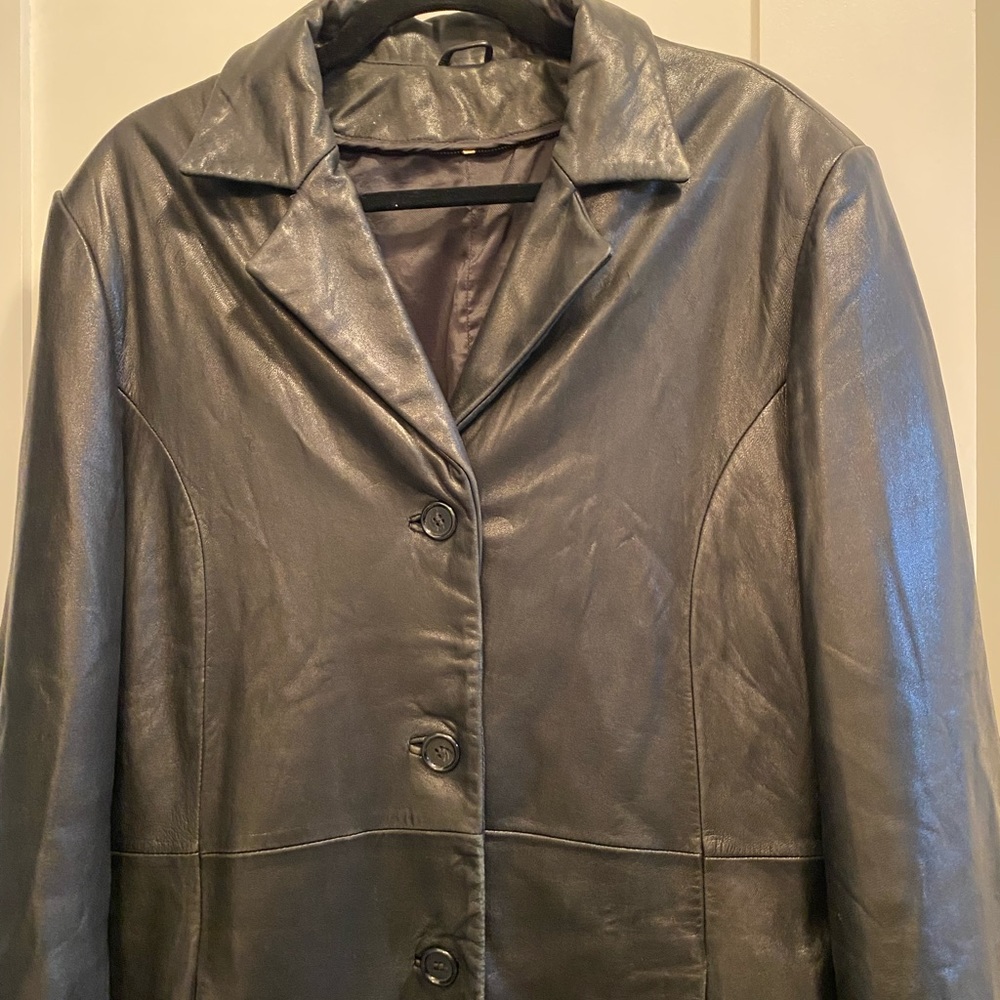 Vintage Itallian Leather Car Coat